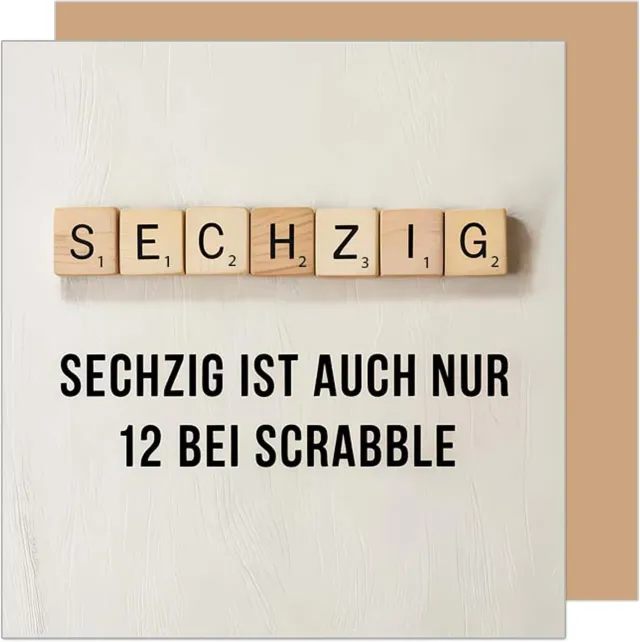 Edition Seidel Premium GQ478 SW025 wenskaart 60 jaar scrabble