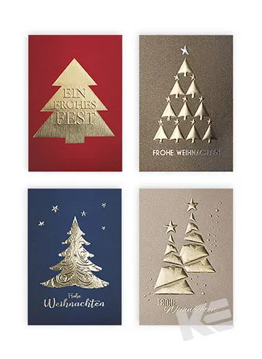 Kurt Eulzer 23-4668 kerstlabels kerstbomen 5 stuks