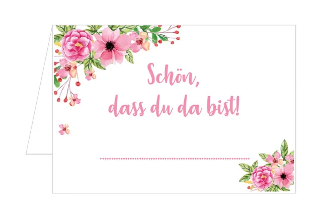 Edition Seidel 20070 tafelnamen bloemen roze set 50 stuks
