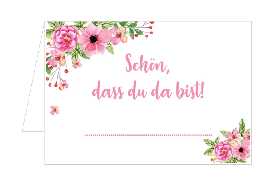 Edition Seidel 20070 tafelnamen bloemen roze set 50 stuks