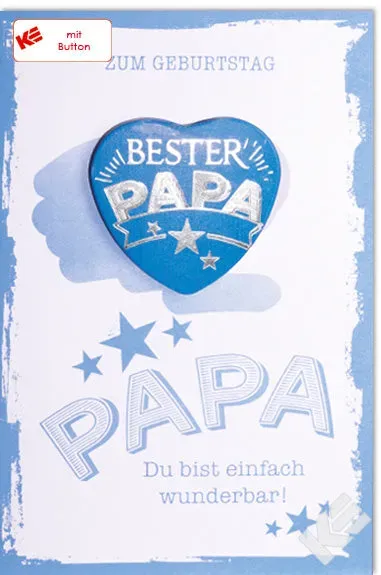 Kurt Eulzer 51-1260 button hart Beste Papa met sterren