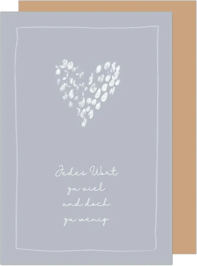 Edition Seidel T1132 SW024 rouwkaart hart met envelop
