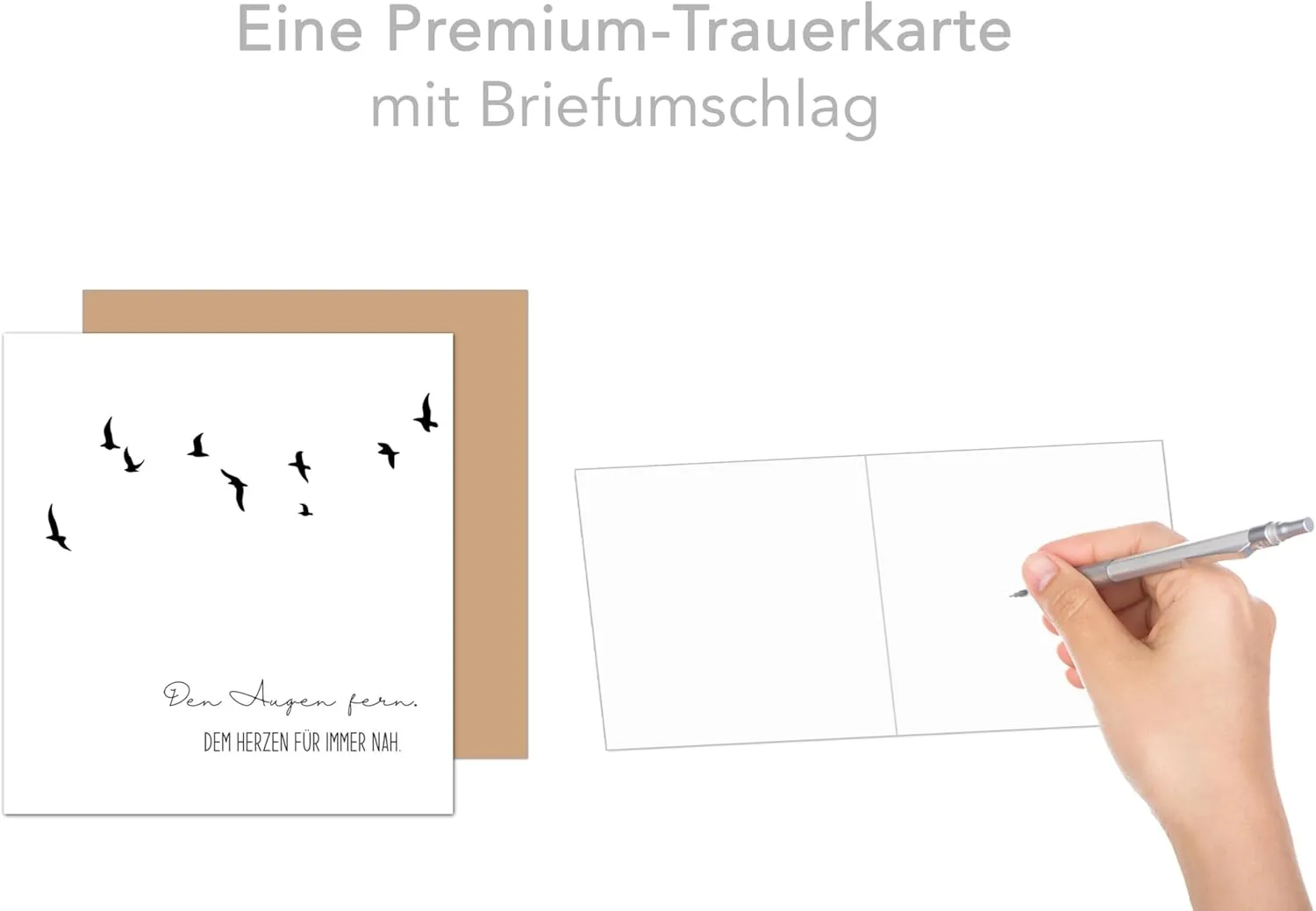 Edition Seidel TQ102 rouwkaart vierkant vogels met envelop