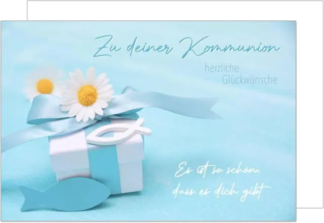 Edition Seidel KO298 communiekaart vis bloem met envelop