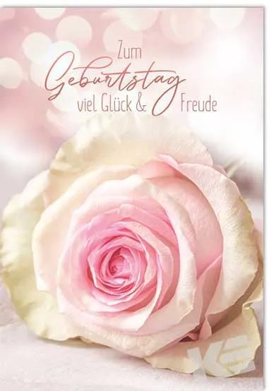 Kurt Eulzer 50-0170 verjaardagskaart roze roos 3D