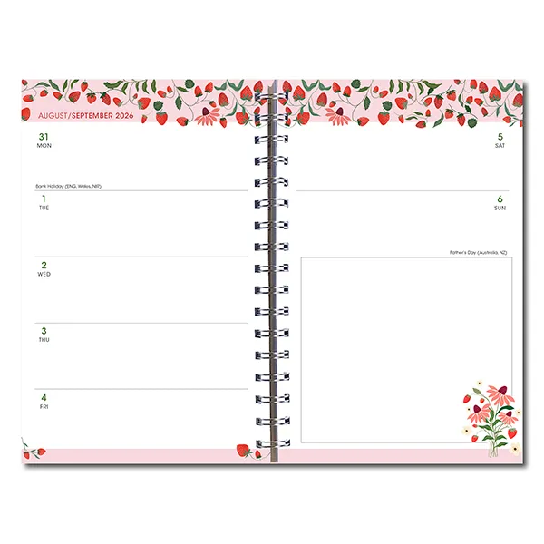 Sellers Publishing Design Essentials Strawberry Patch 2027 weekplanner 16 maanden