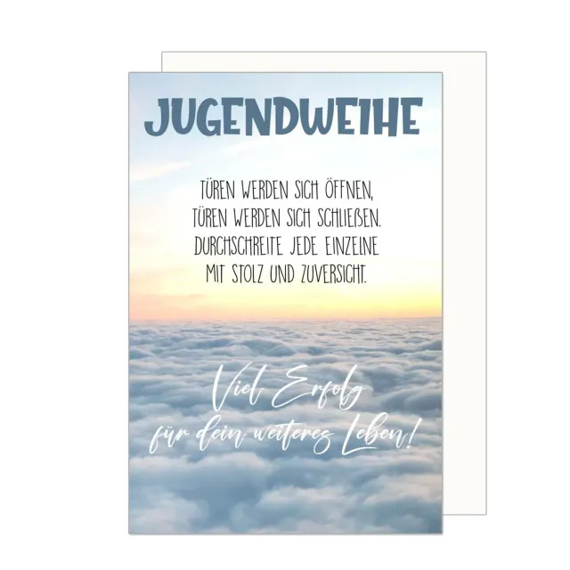 Edition Seidel JW139 jugendweihekaart wolken met envelop