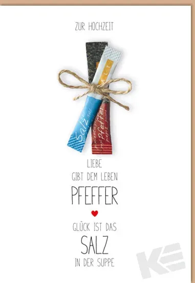 Kurt Eulzer 91-1037 trouwkaart zout peper lint