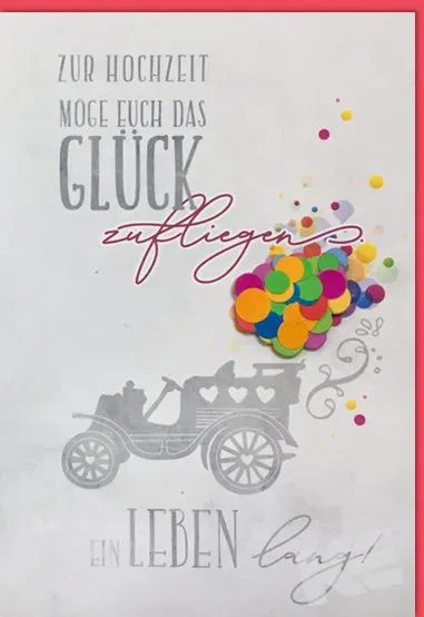 Kurt Eulzer 91-1101 trouwkaart auto confetti wit