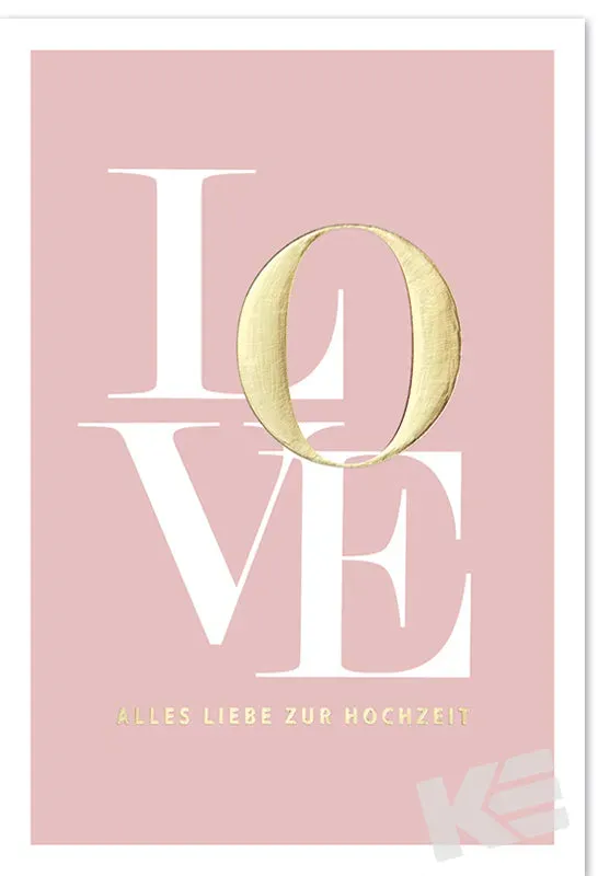 Kurt Eulzer 91-1041 huwelijkskaart Love goudfolie