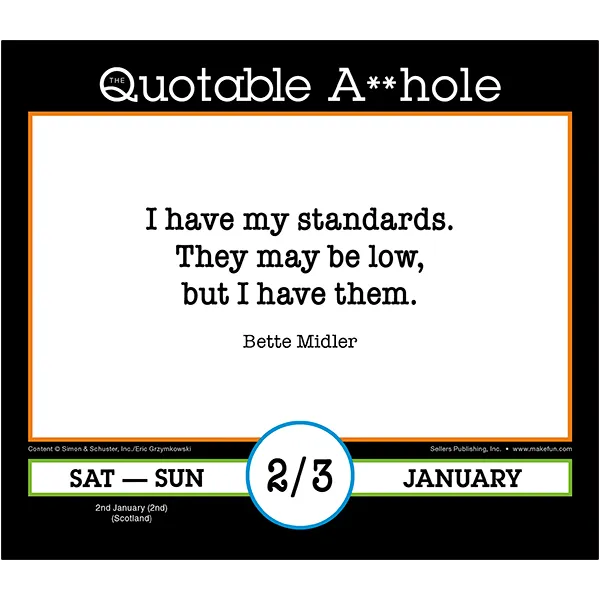 Sellers Publishing Quotable A**hole dagkalender 2027 humor