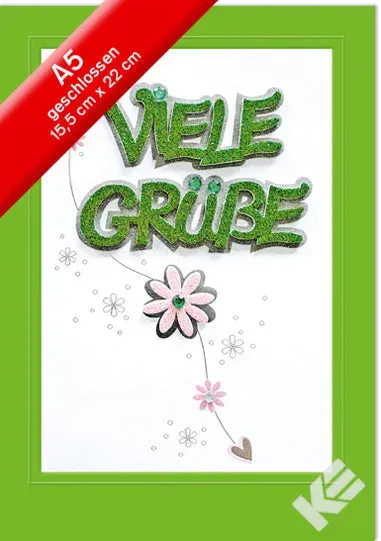 Kurt Eulzer 29-4111 glitter stickers bloem met tekst