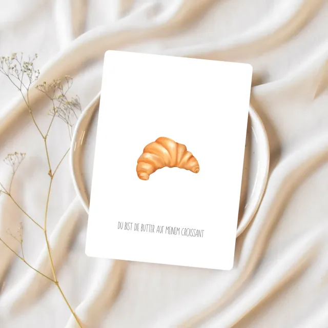 Lilly Braun Croissant 5105 ansichtkaart zoete groet