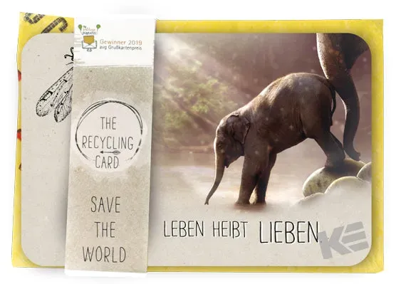 Kurt Eulzer The Recycling Cards 87-0043 wenskaart A5 olifant