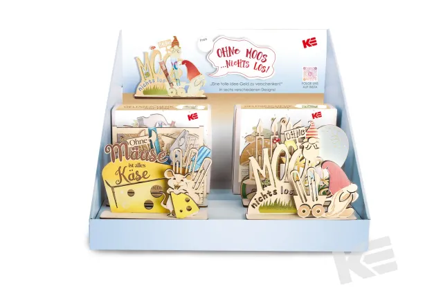 Kurt Eulzer 01-0341 geldgeschenk hout display 12 stuks laser