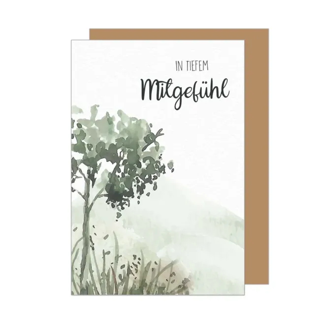 Edition Seidel T1062 SW022 condoleancekaart boom aquarel met envelop