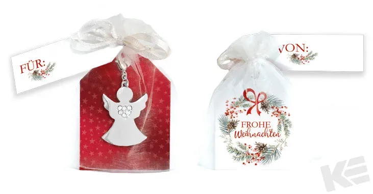 Kurt Eulzer 01-0047 organza zakje kerst wit met hanger