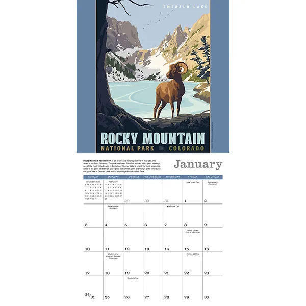 Sellers Publishing National Parks 2027 minikalender poster