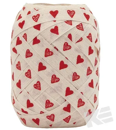 Kurt Eulzer 02-0580 cadeaulint wit met hartjes 10mm x 12m katoen