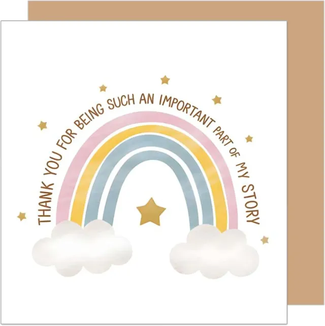 Edition Seidel DQ103 bedankkaart vierkant regenboog met envelop