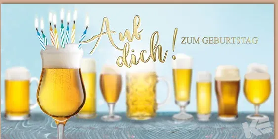 Kurt Eulzer 51-5154 verjaardagskaart DIN lang 1 stuk bier