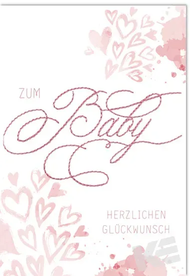 Kurt Eulzer 31-1055 babykaart meisje geborduurd