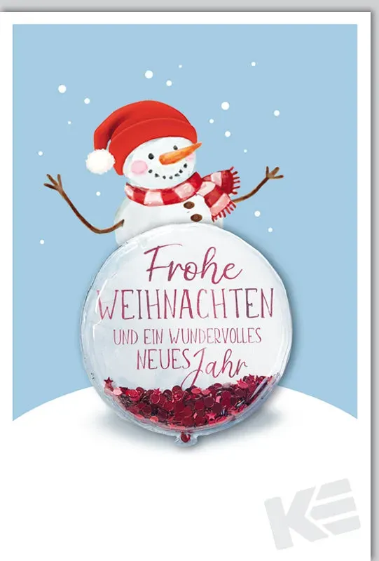 Kurt Eulzer 22-0055 kerstkaart sneeuwman sticker
