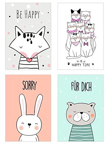 Edition Seidel 20557 postkaarten dieren set 25 kat hond