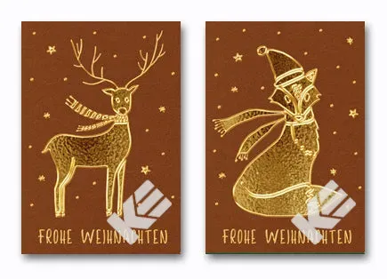Kurt Eulzer 23-4647 cadeaulabels koper hert en uil set van 3