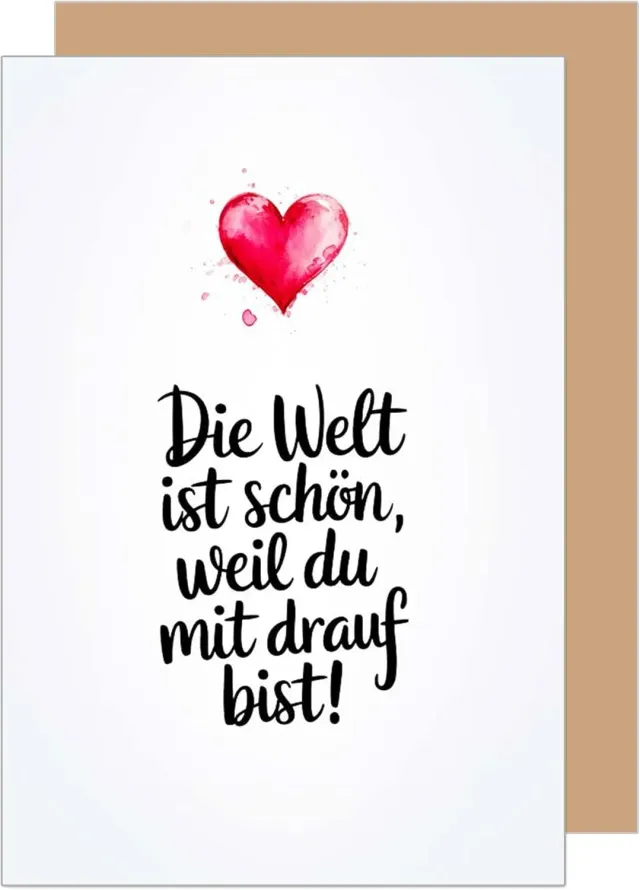 Edition Seidel G3718 SW025 verjaardagskaart hart met envelop