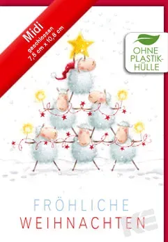 Kurt Eulzer 45-2240 kerstkaart schapen kerstboom