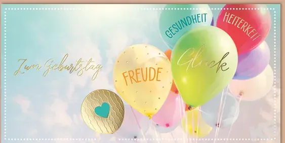 Kurt Eulzer 51-5148 verjaardagskaart ballonnen DIN lang