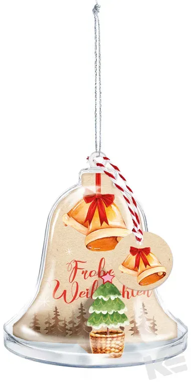 Kurt Eulzer Baumschmuck 01-0168 kerstbel acryl 10x9 cm