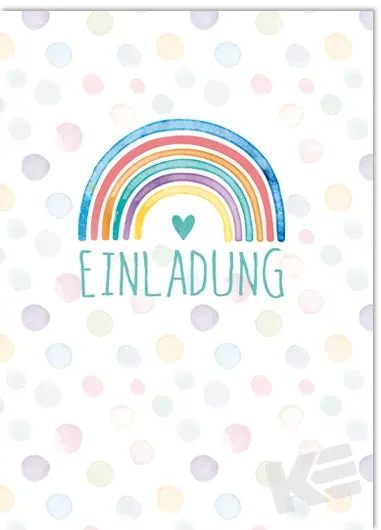 Kurt Eulzer 41-3774 kinderuitnodigingen 5 stuks regenboog