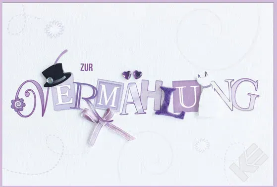 Kurt Eulzer 91-1177 Letterline huwelijkskaart schrift vilt
