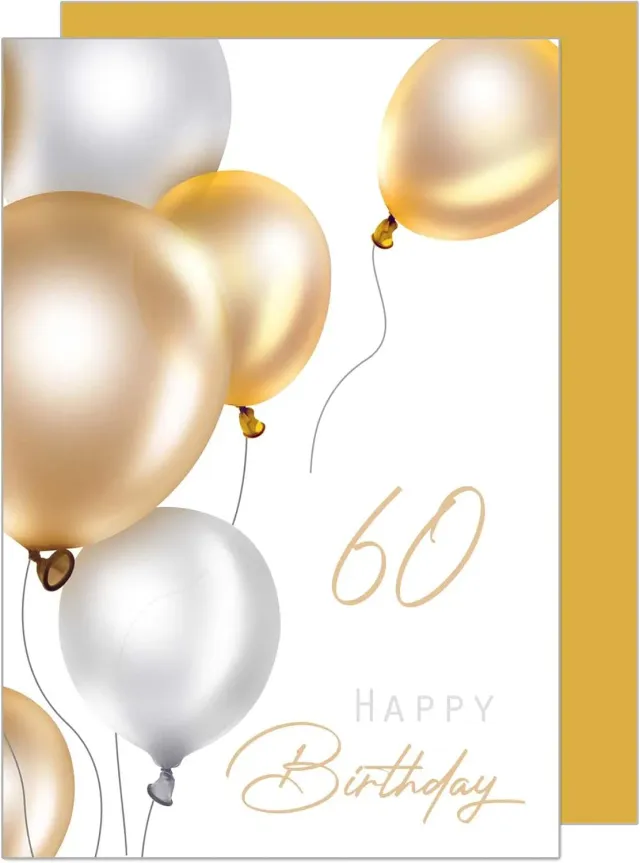 Edition Seidel GZ349-60 verjaardagskaart 60 jaar ballonnen