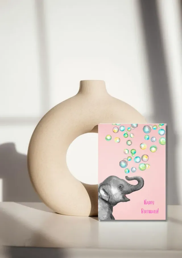 Blad & Beeld Verjaardag Olifant kaart kinderverjaardag