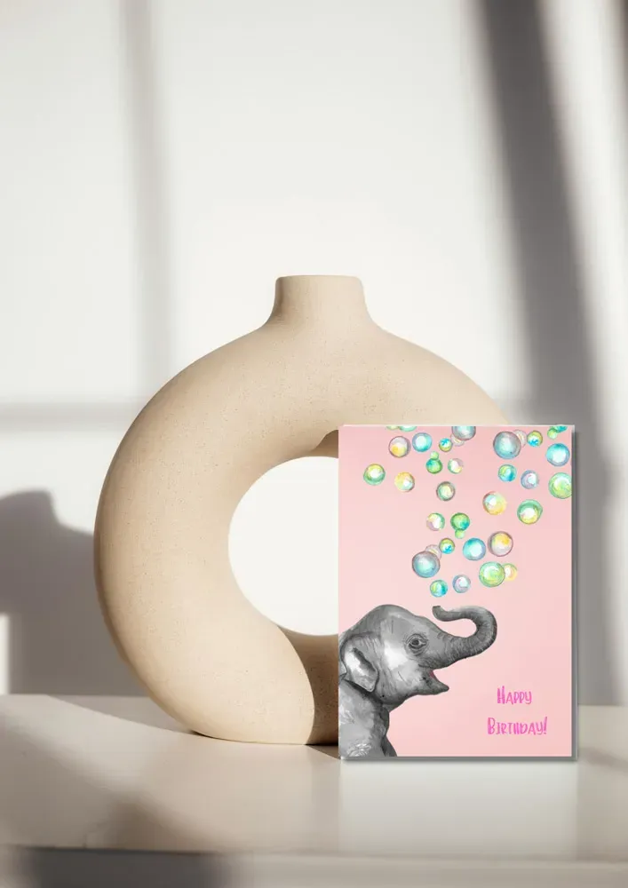 Blad & Beeld Verjaardag Olifant kaart kinderverjaardag