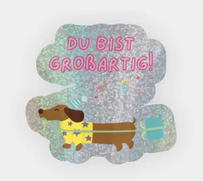 Lilly Braun Du bist großartig sticker 4 x 3,8 cm glanzend