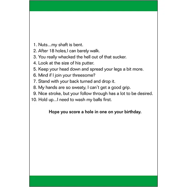 Sellers Publishing Birthday Humor B7351S verjaardagskaart 6 stuks golf
