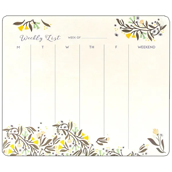 Sellers Publishing Floral Charm weekplanner notitieblok 52 vellen ongedateerd