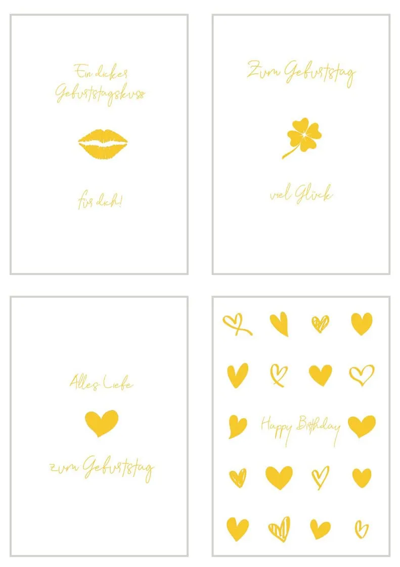 Edition Seidel verjaardagskaarten 20 stuks met envelop goud