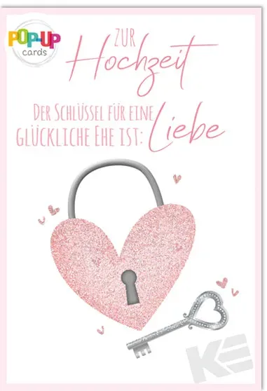 Kurt Eulzer 91-1105 pop-up kaart hart sleutel